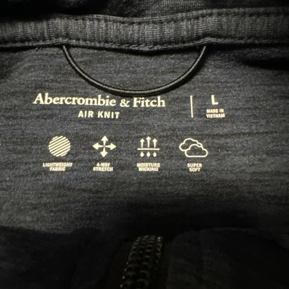 Abercrombie & Fitch Air Knit 1/4 Zip Pullover‎ Shirt Mens Large Blue Athletic